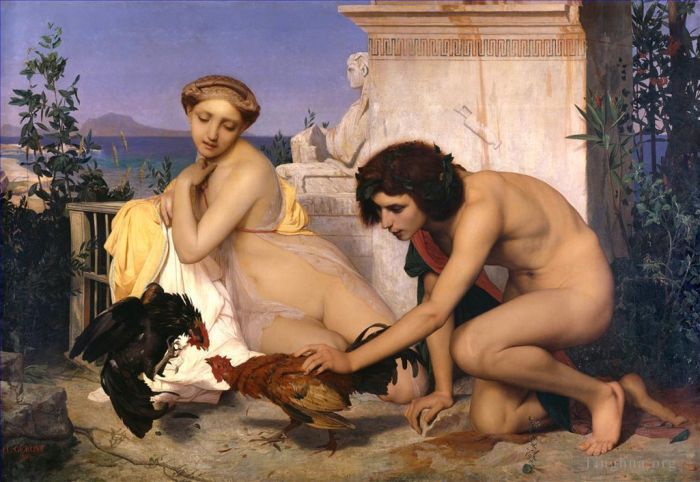 Jean-Leon Gerome Oil Painting - The Cock Fight