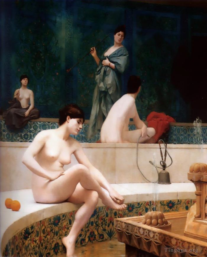 Jean-Leon Gerome Oil Painting - The Harem Bath