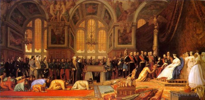Jean-Leon Gerome Oil Painting - The Reception of the Siamese Ambassadors at Fontainebleau