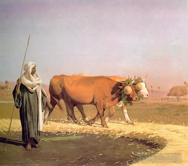 Jean-Leon Gerome Oil Painting - Treading out the Grain in Egypt