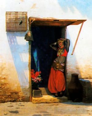 Artist Jean-Leon Gerome's Work - Woman of Cairo at her Door