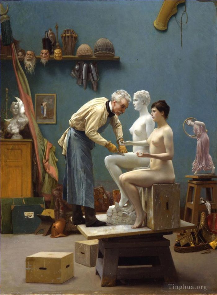 Jean-Leon Gerome Oil Painting - Working in Marble