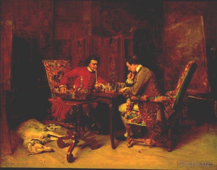 Jean-Louis Ernest Meissonier Oil Painting - Chess Players