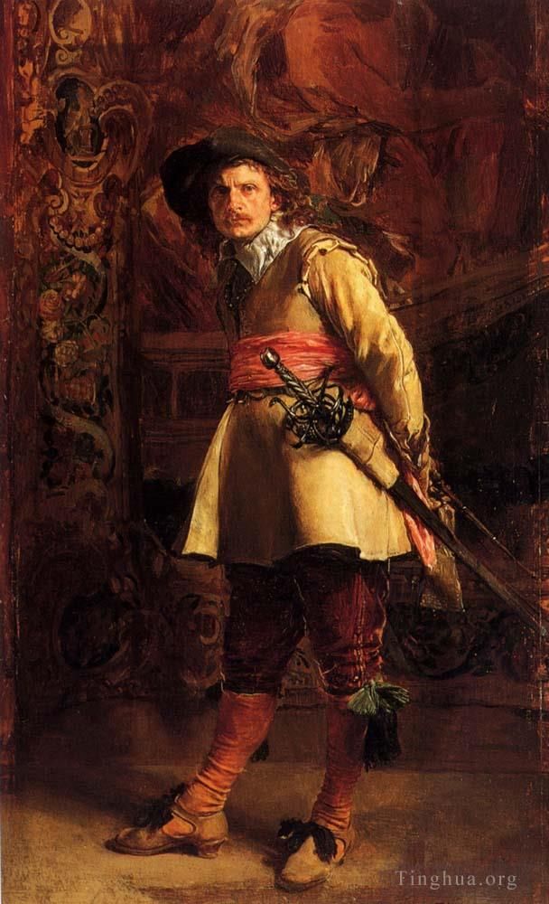 Jean-Louis Ernest Meissonier Oil Painting - Musketeer
