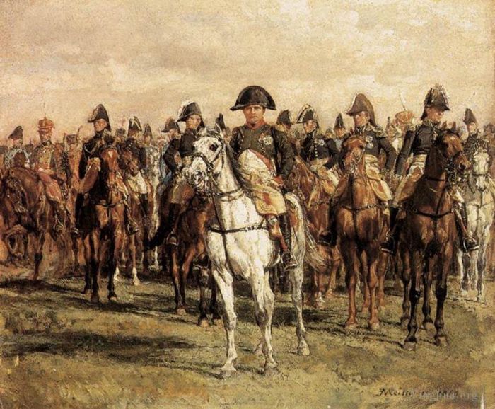 Jean-Louis Ernest Meissonier Oil Painting - Napoleon And His Staff