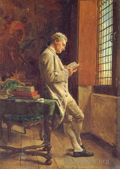 Jean-Louis Ernest Meissonier Oil Painting - The Reader in White