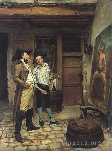Jean-Louis Ernest Meissonier Oil Painting - The Sign Painter