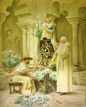 Artist Jehan Georges Vibert's Work - Preparations for the procession