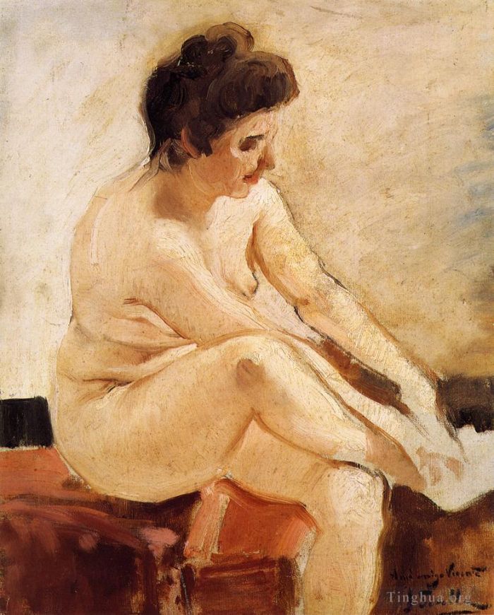 Joaquin Sorolla Oil Painting - Seated Nude