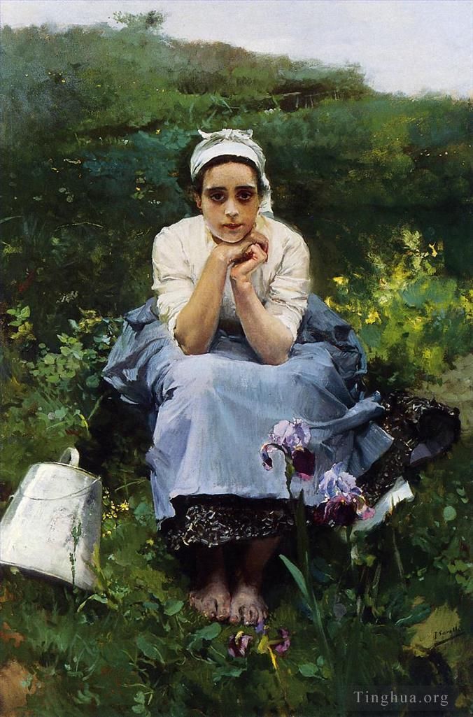 Joaquin Sorolla Oil Painting - The Milkmaid