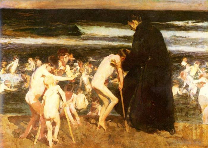 Joaquin Sorolla Oil Painting - Triste Herencia