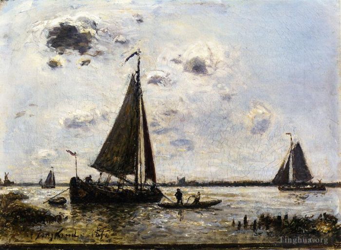 Johan Barthold Jongkind Oil Painting - Near Dordrecht