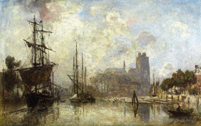 Johan Barthold Jongkind Oil Painting - The Port of Dordrecht