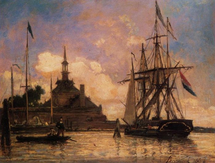 Johan Barthold Jongkind Oil Painting - The Port of Rotterdam