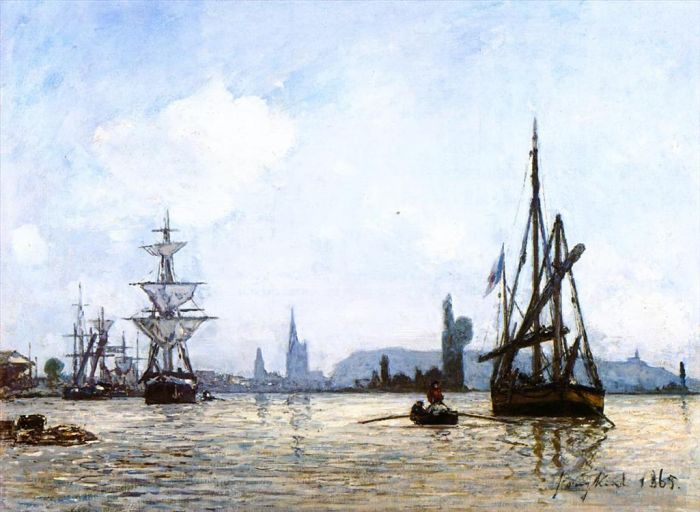 Johan Barthold Jongkind Oil Painting - View of Rouen