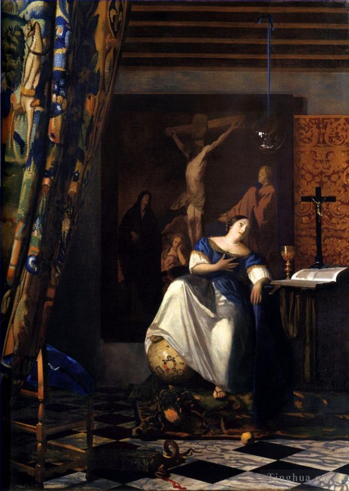 Johan Vermeer Oil Painting - Allegory of the Catholic Faith