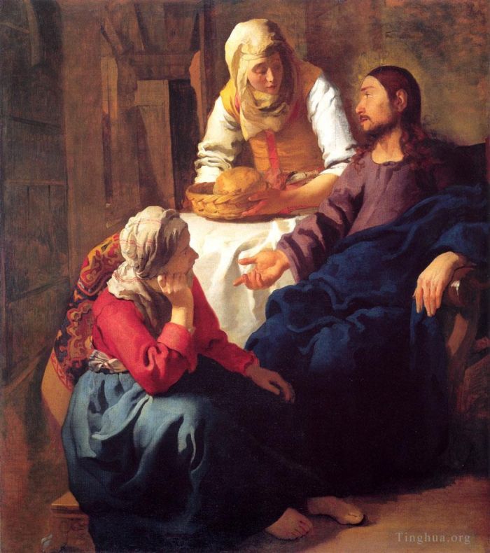 Johan Vermeer Oil Painting - Christ in the House of Mary and Martha