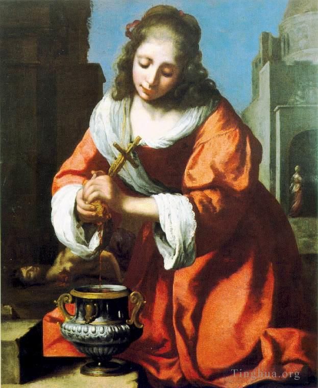 Johan Vermeer Oil Painting - Saint Praxidis