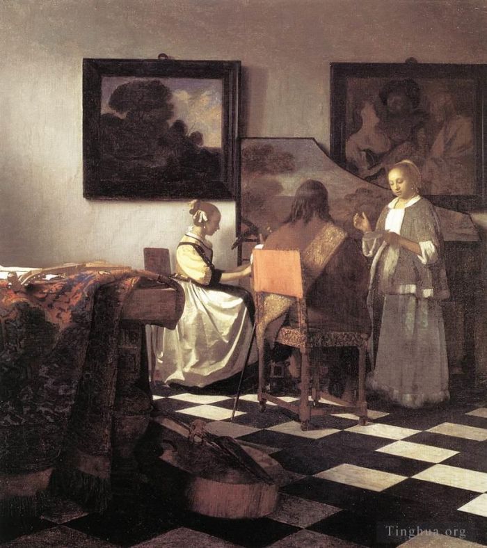 Johan Vermeer Oil Painting - The Concert