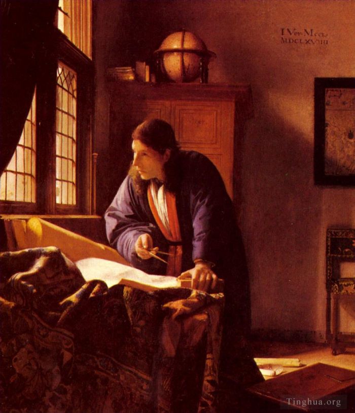 Johan Vermeer Oil Painting - The Geographer