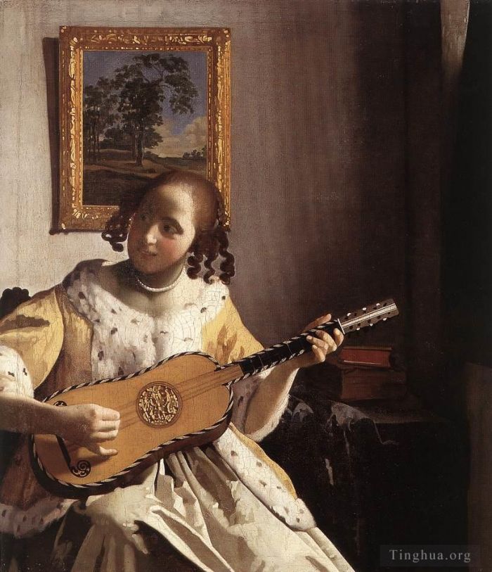 Johan Vermeer Oil Painting - The Guitar Player