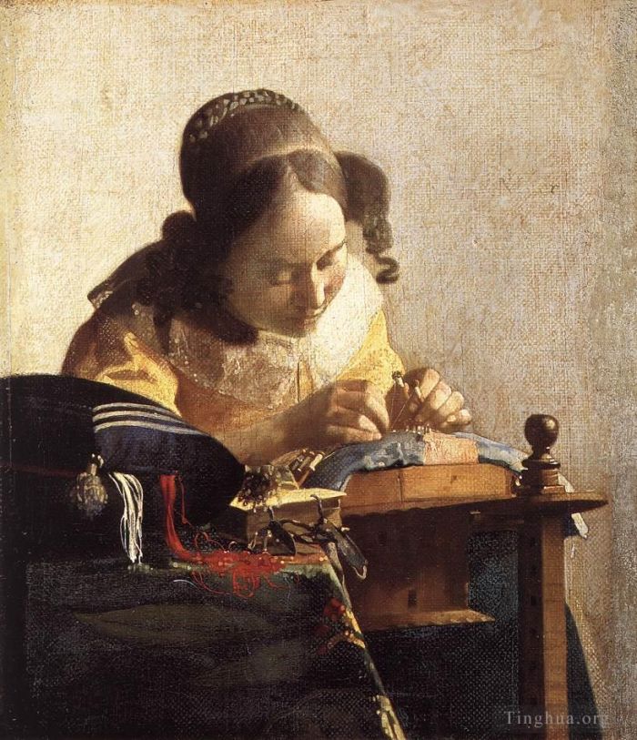 Johan Vermeer Oil Painting - The Lacemaker