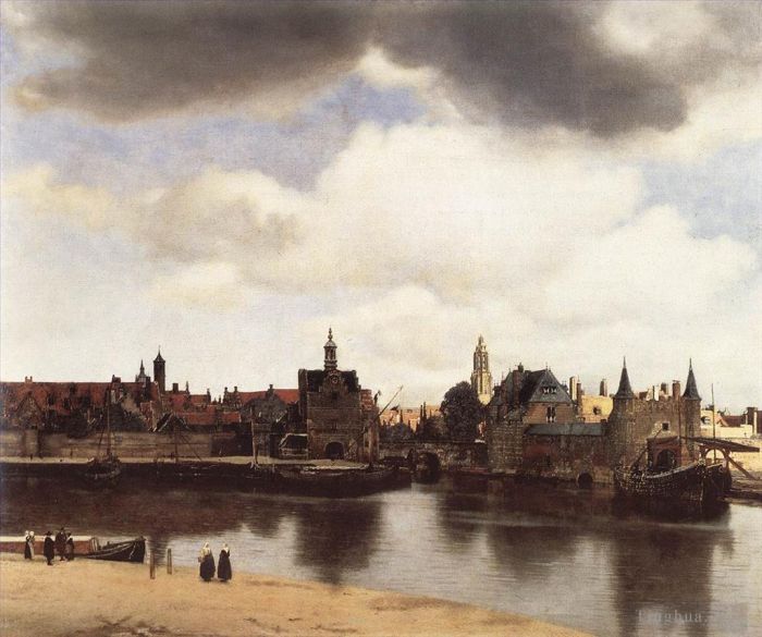 Johan Vermeer Oil Painting - View of Delft
