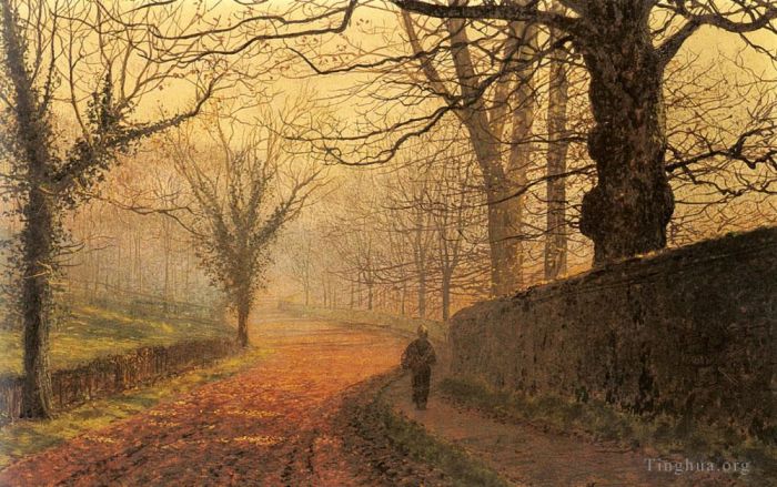 John Atkinson Grimshaw Oil Painting - November Afternoon Stapleton Park