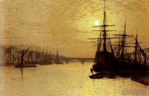 Artist John Atkinson Grimshaw's Work - The Thames Below London Bridge
