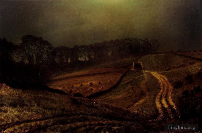 John Atkinson Grimshaw Oil Painting - Under The Harvest Moon