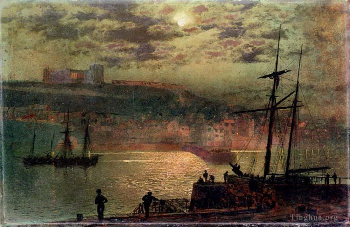 John Atkinson Grimshaw Oil Painting - Whitby From Scotch Head