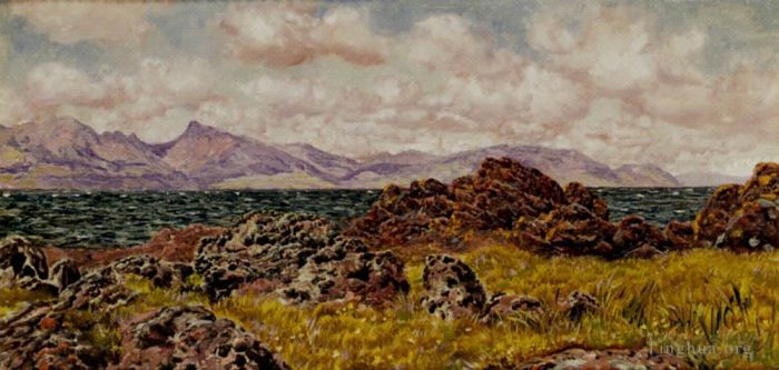 John Brett Oil Painting - Farland Rocks