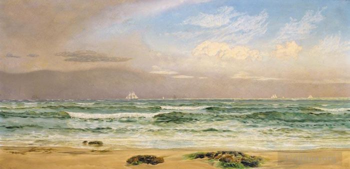 John Brett Oil Painting - Shipping Off the Coast