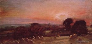 Artist John Constable's Work - A Hayfield at East Bergholt