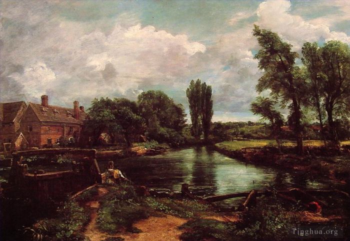 John Constable Oil Painting - A WaterMill