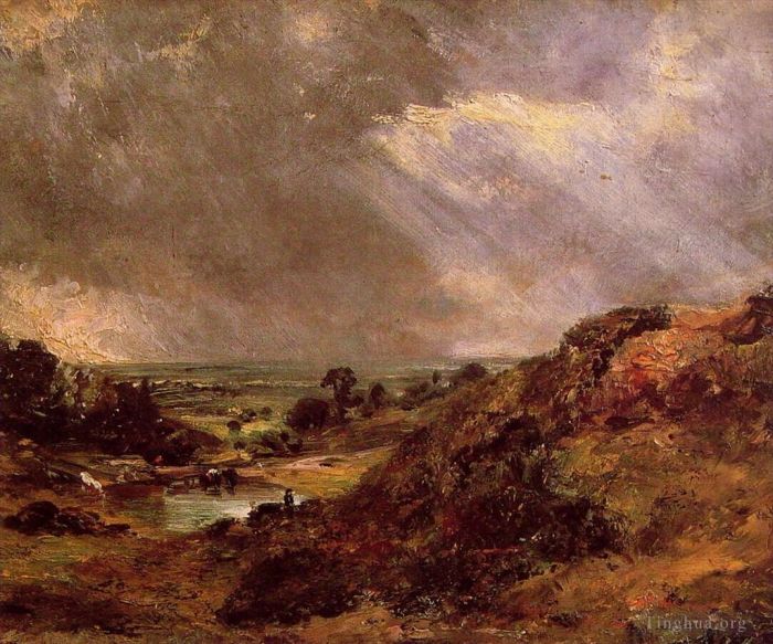 John Constable Oil Painting - Branch Hill Pond Hampstead