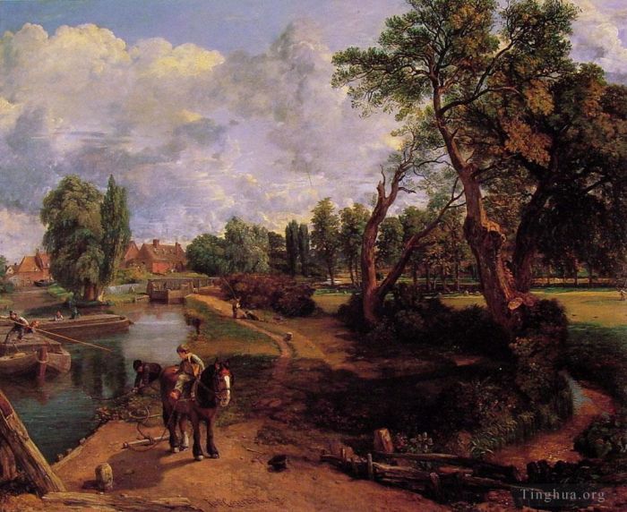 John Constable Oil Painting - Flatford Mill (Scene on a Navigable River)
