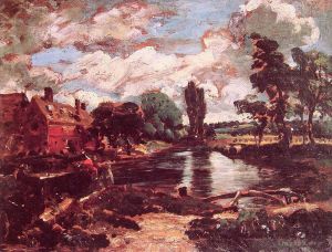 Artist John Constable's Work - Flatford Mill from the lock