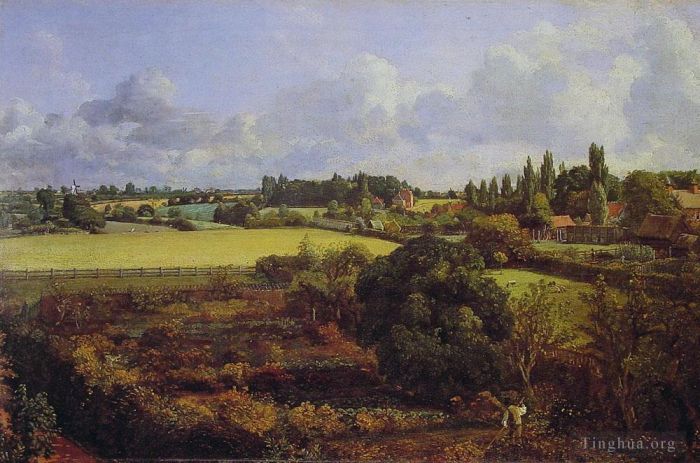 John Constable Oil Painting - Golding Constables Kitchen Garden a