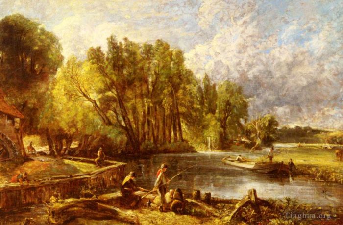 John Constable Oil Painting - The Young Waltonians