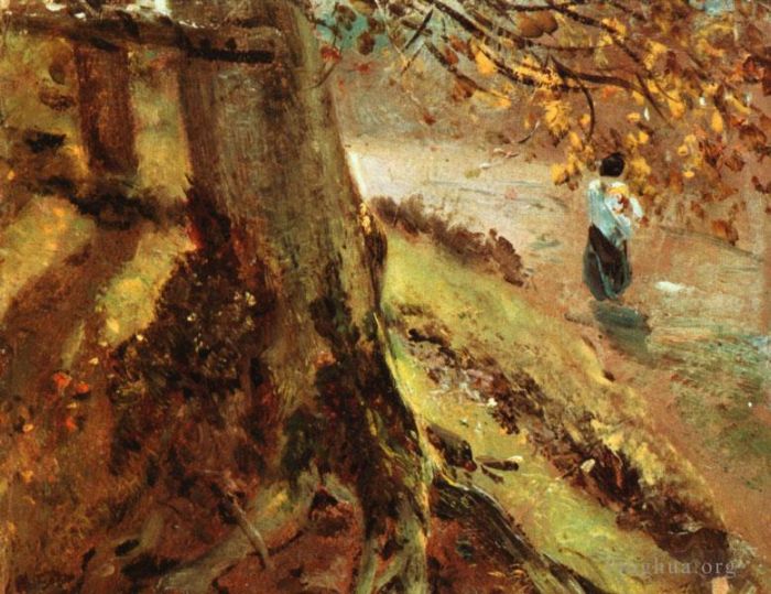 John Constable Oil Painting - Tree trunks