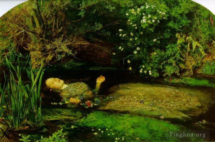 John Everett Millais Oil Painting - 5 ophelia