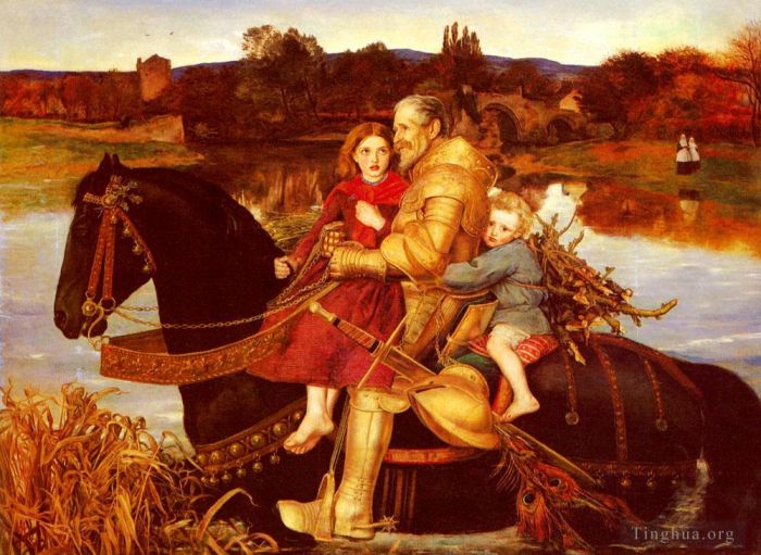 John Everett Millais Oil Painting - A Dream Of The Past Sir Isumbras At The Ford