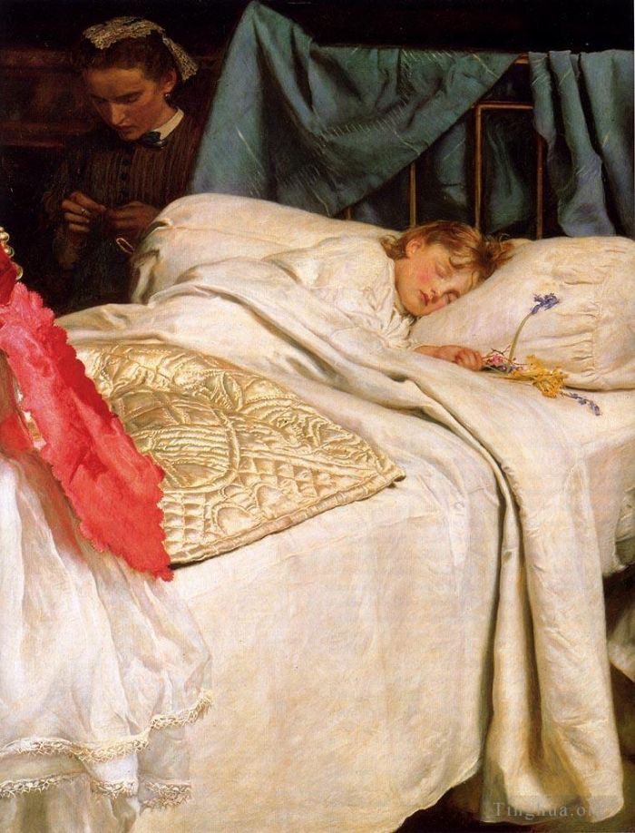 John Everett Millais Oil Painting - Sleeping