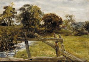 Artist John Everett Millais's Work - View Near Hampstead landscape John Everett Millais