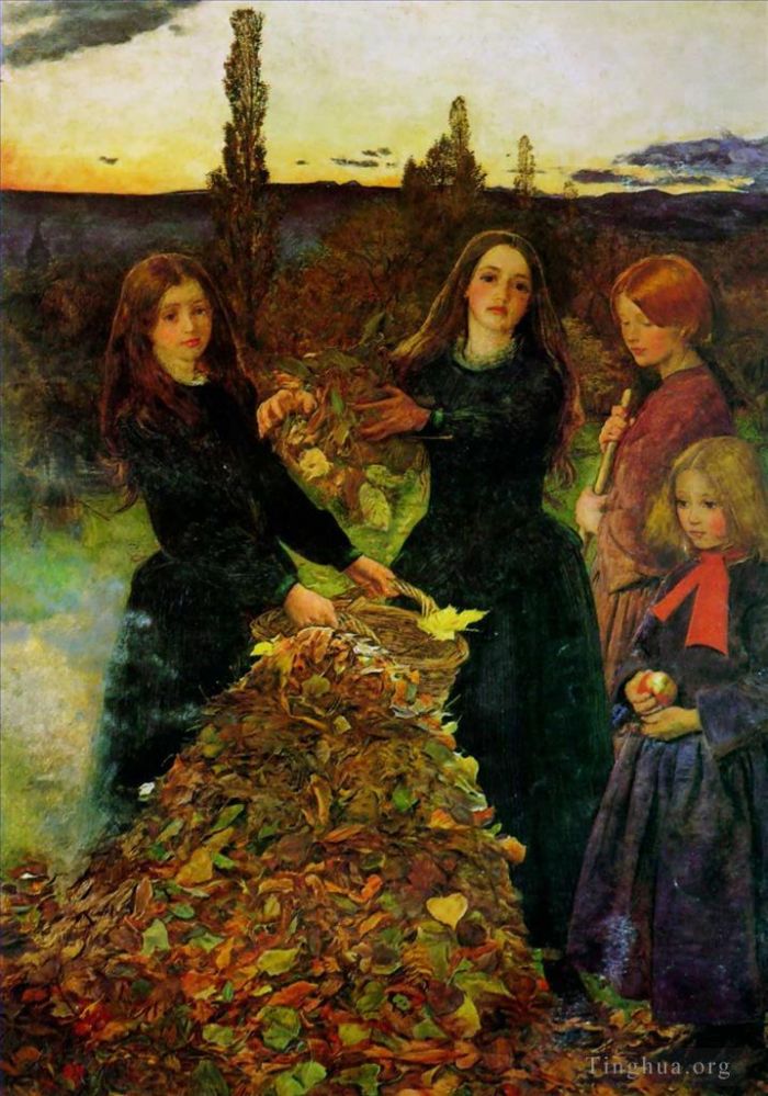 John Everett Millais Oil Painting - Autumn leaves