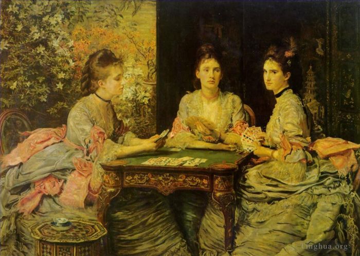 John Everett Millais Oil Painting - Hearts are trumps