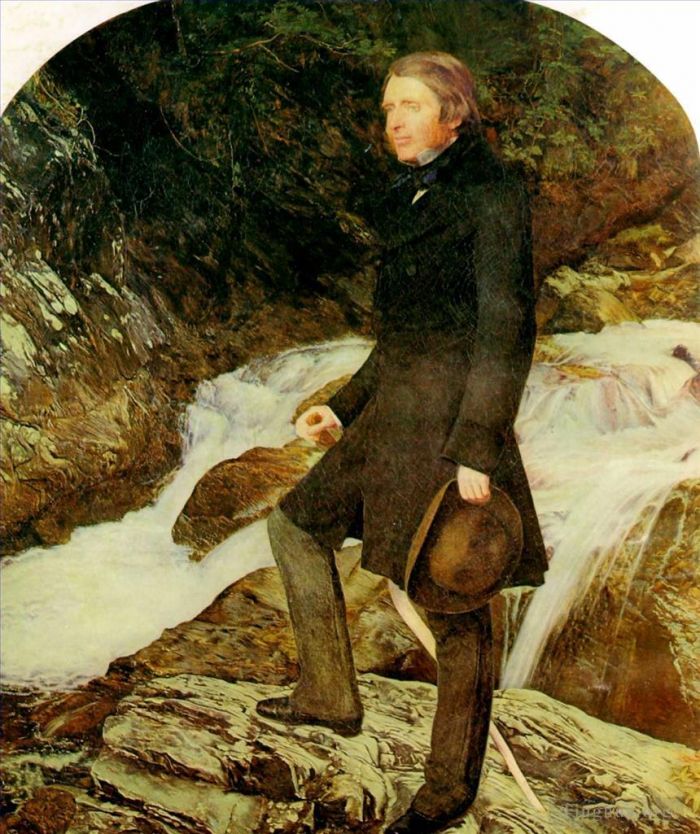 John Everett Millais Oil Painting - Portrait of john ruskin