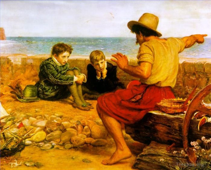 John Everett Millais Oil Painting - The childhood of walter raleigh