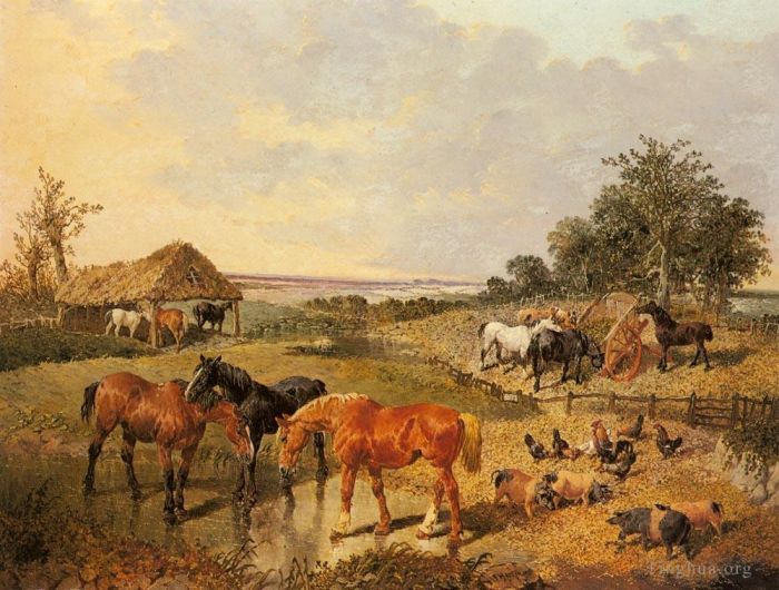 John Frederick Herring Jr Oil Painting - Country Life